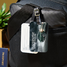 Green Muscle Car Burnout mit Isaiah 12:2 Verse Gepäckanhänger