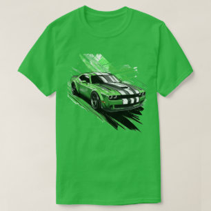 Green Muscle Car Turbo Sportwagen T-Shirt