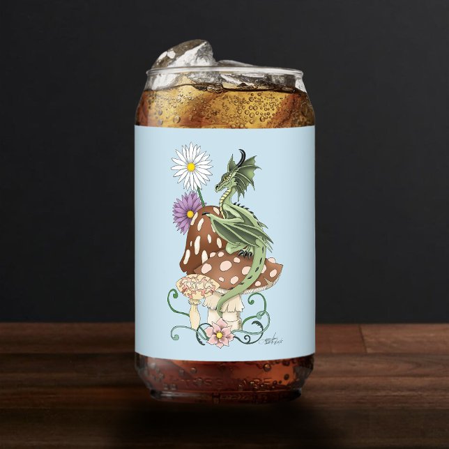 Green Mushroom Dragon Fantasy Blume Dosenglas (Von Creator hochgeladen)