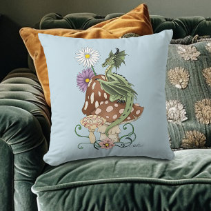 Green Mushroom Dragon Fantasy Blume Kissen