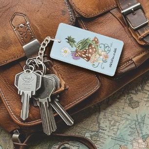 Green Mushroom Dragon Fantasy Blume Schlüsselanhänger