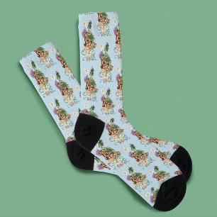 Green Mushroom Dragon Fantasy Blume Socken