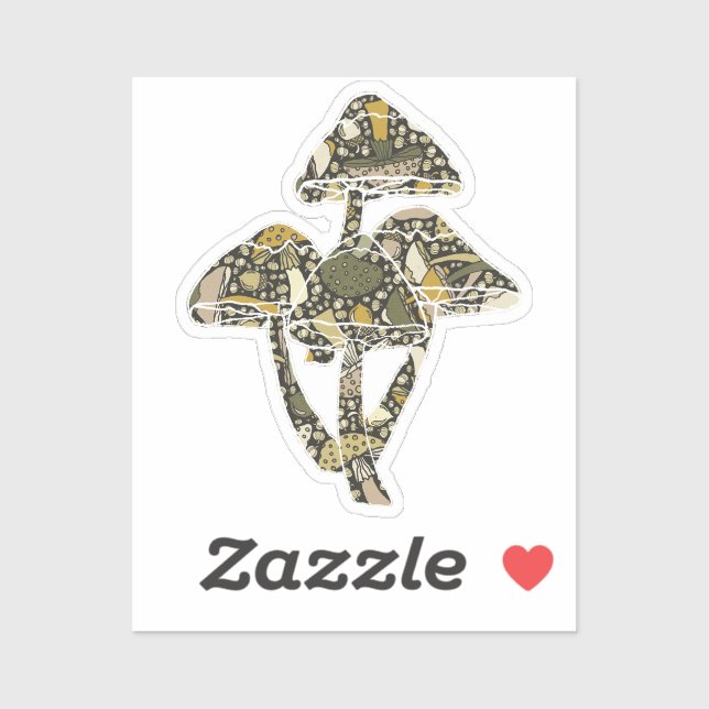 Green mushrooms aufkleber (Blatt)