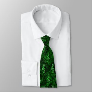 Green Musiknote Symbol Neck Tie Krawatte