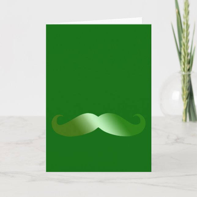 Green Mustache Irish Mustache Karte (Vorderseite)