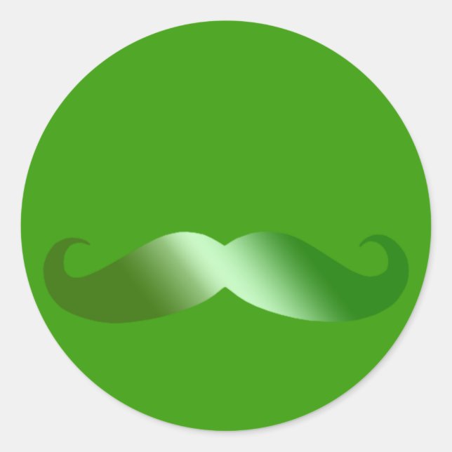 Green Mustache Irish Mustache Runder Aufkleber (Vorderseite)