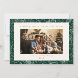 Green Muster Custom Foto Weihnachtskarte Feiertagskarte