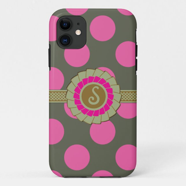 Green n Hot Pink Polka dots iPhone 5 Fall Case-Mate iPhone Hülle (Rückseite)