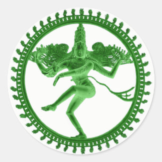 Green Nataraja Runder Aufkleber