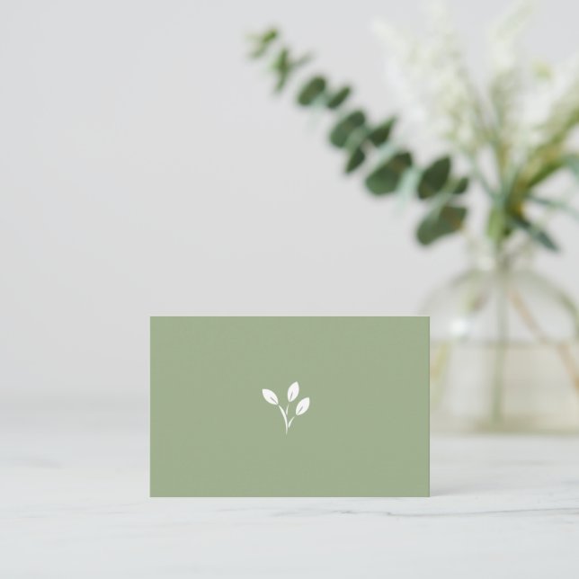 Green, Natural, Bio, Original Leaf Logo, Symbol, Visitenkarte (Stehend Vorderseite)