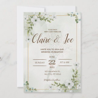 Green Natural Wedding Invitation Einladung