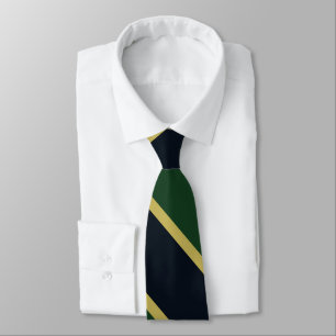Green Navy and Gold University Stripe Tie Krawatte