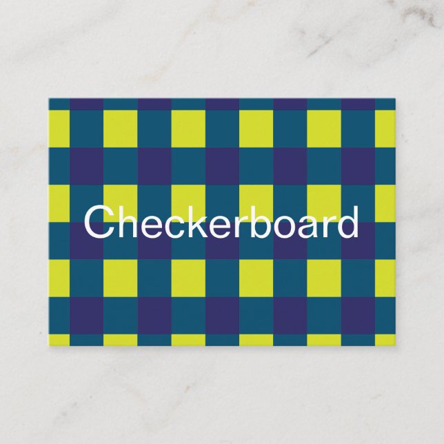 Green Navy Blue Checkerboard Visitenkarte (Vorderseite)
