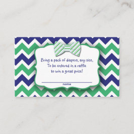 Green Navy Bow Krawatte Diaper Raffel Tickets Spie Begleitkarte