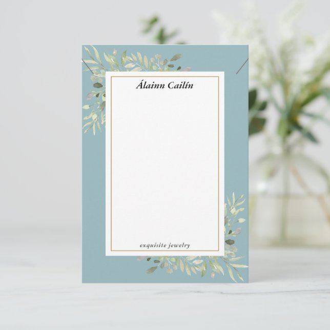 Green Necklace Juwelry Display Card Begleitkarte (Stehend Vorderseite)