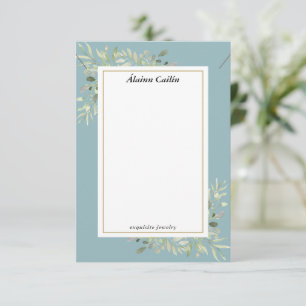 Green Necklace Juwelry Display Card Begleitkarte