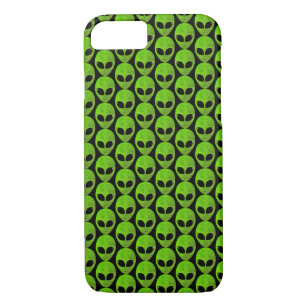 Green Neon Alien Head Pattern Case-Mate iPhone Cas Case-Mate iPhone Hülle