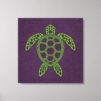 Green Neon Lava Sea Turtle Design Leinwanddruck