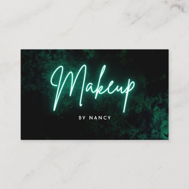 Green Neon Makeup Visitenkarte (Vorderseite)