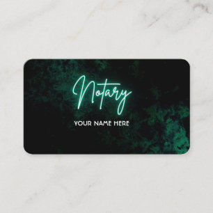 Green Neon Notary Visitenkarte
