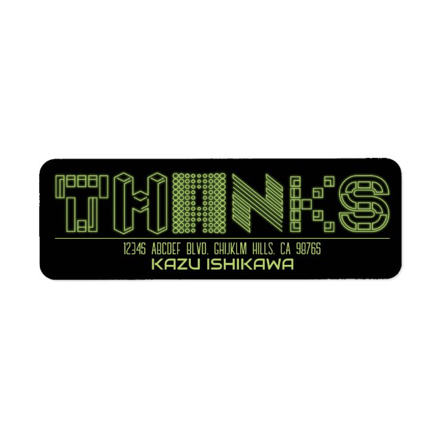 Green Neon THANKS | Rücksendeadresse Label. (Vorne)