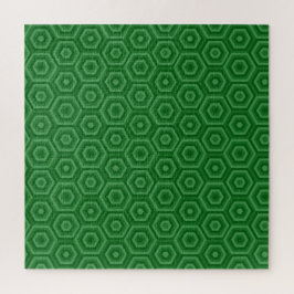 Green Nested Hexagons Jigsaw Puzzle