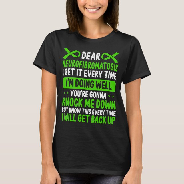 Green Neurofibromatose Awareness Ribbon T-Shirt (Vorderseite)