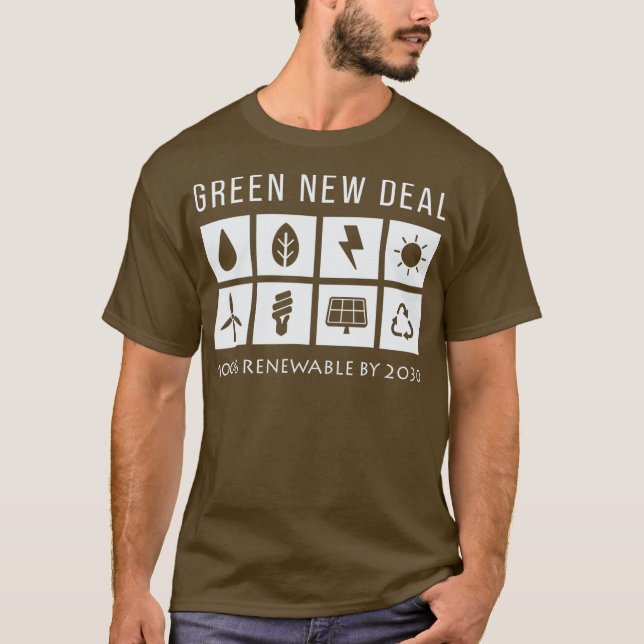 Green New Deal Climate Change Aktivist AOC Green T-Shirt (Vorderseite)
