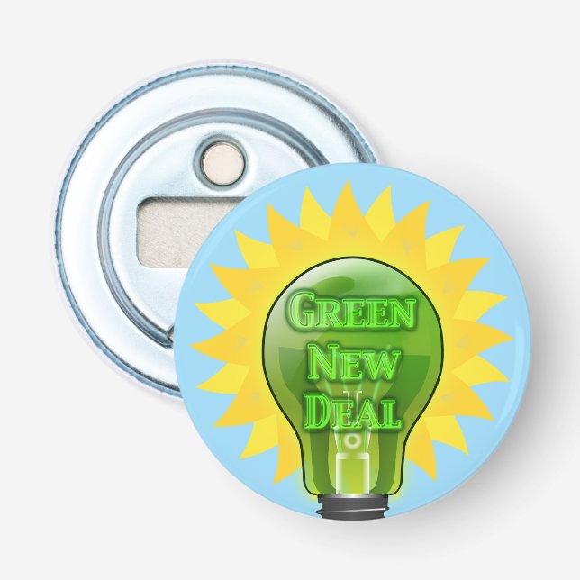 Green New Deal Light Bulb Flaschenöffner (Vorderseite)