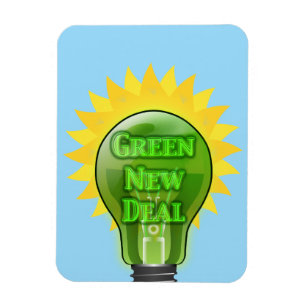 Green New Deal Light Bulb Magnet