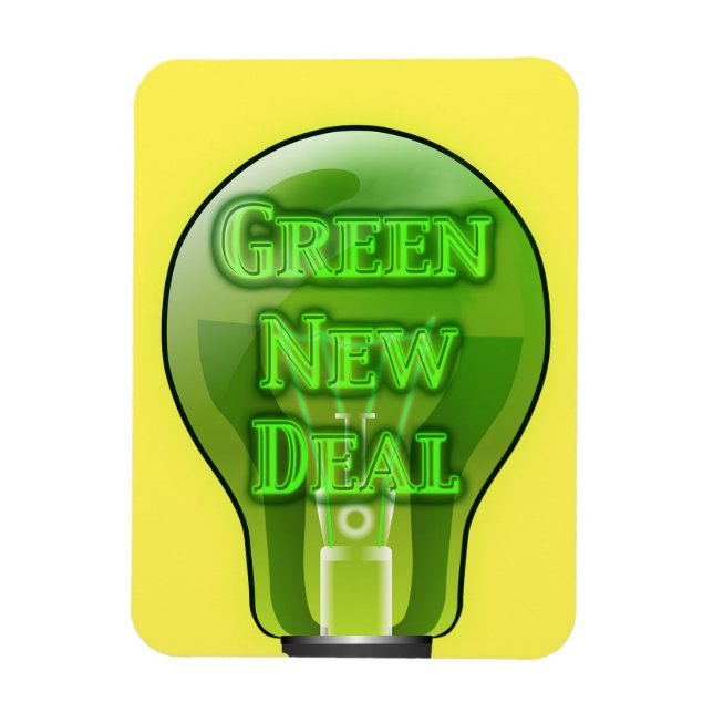Green New Deal Light Bulb Magnet (Vertikal)