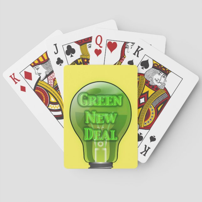 Green New Deal Light Bulb Spielkarten (Rückseite)