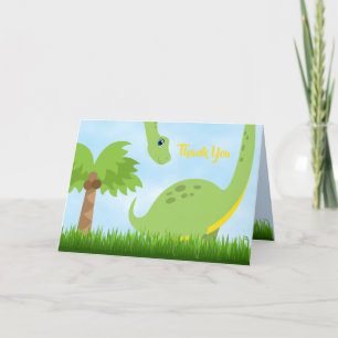 Green Niedlich Dinosaurier Vielen Dank, geklappte  Dankeskarte