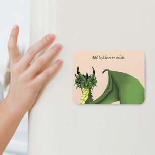 Green Niedlich Dragon Portrait Peach Magnet