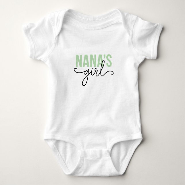 Green Niedlich Nana's Girl Baby Strampler (Vorderseite)