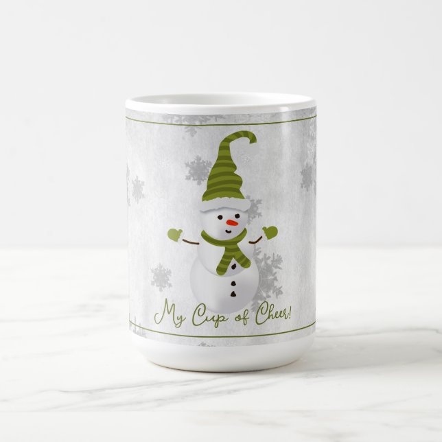 Green Niedlich Snowman Holiday Tasse (Mittel)