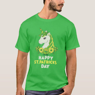 Green Niedlich Unicorage Blume St Patricks Days G T-Shirt
