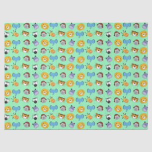 Green Niedlich Wild One Animal Illustrations Safar Seidenpapier