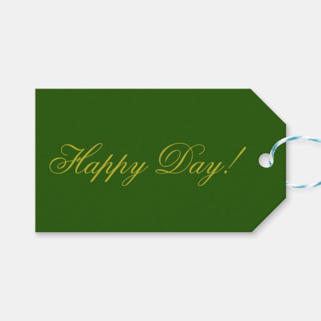 Green no.2, Green Gift Tag Geschenkanhänger (Vorderseite (Horizontal))