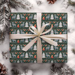 Green Nordic Reindeer Christmas Tree Floral Geschenkpapier<br><div class="desc">Machen Sie sich bereit, mit Hunter Green Nordic Rentier Weihnachtsbaum Floral Holiday Packpapier etwas Feiertagssjubeln zu verteilen! Dieses hochwertige skandinavische Weihnachtsverpackungspapier spiegelt den festlichen Geist der Saison perfekt wider. Es zeichnet sich durch ein wunderschönes Muster aus - einschließlich eines zentralen Weihnachtsbaumes, Rentiers, Füchse und Schneeflocken - Set vor einem Jäger-grünen...</div>