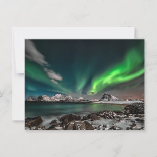 Green Northern Lights Arctic Postkarte