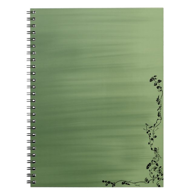 Green Notebook with Floral Accent – Stylish Journa Notizblock (Vorderseite)