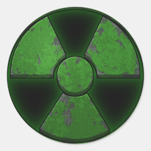 Green Nuke Runder Aufkleber