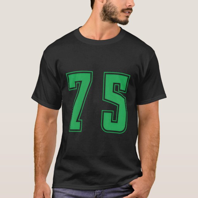 Green Number 75 Team Junior Sport Unifor T-Shirt (Vorderseite)