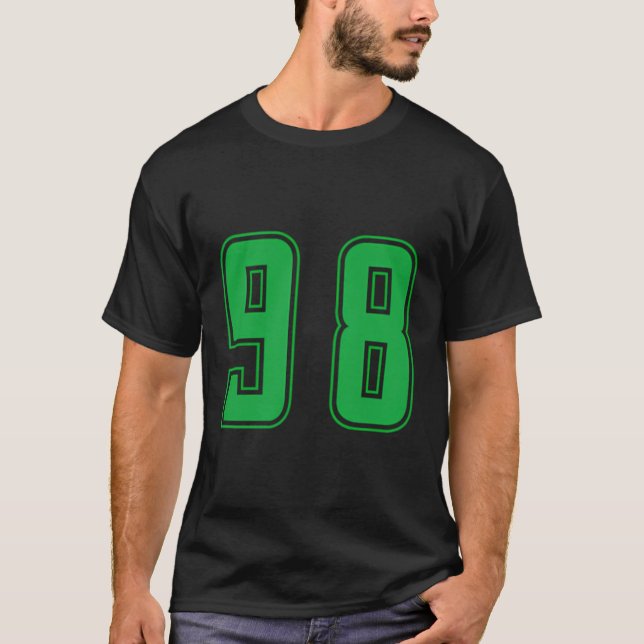 Green Number 98 Team Junior Sport Unifor T-Shirt (Vorderseite)