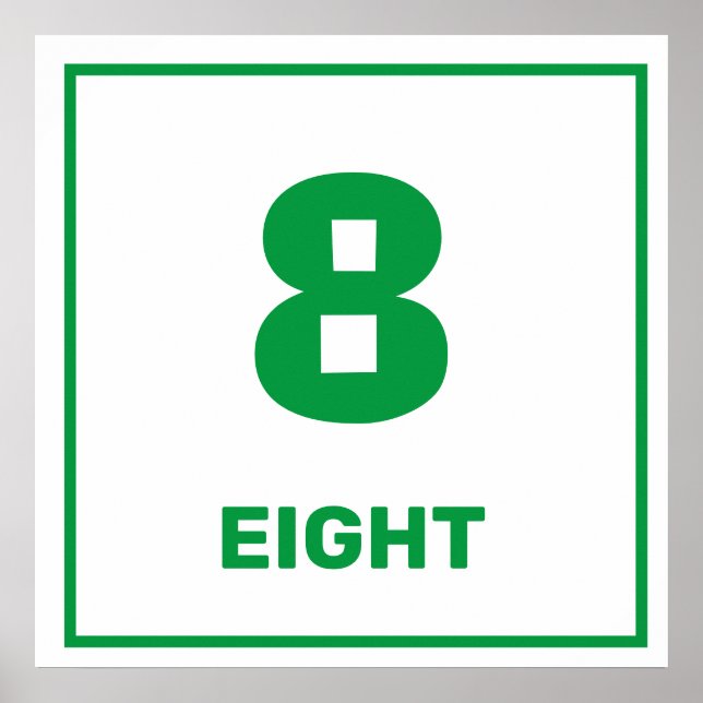 Green Number Acht Poster (Vorne)