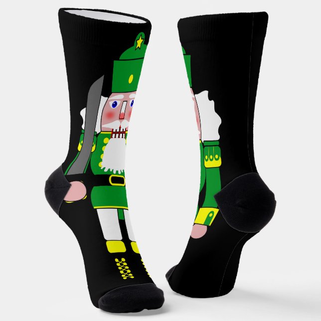 Green Nutcracker Weihnachten Socken (Gewinkelt)