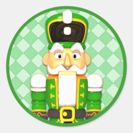 Green Nutcracker Weihnachtsaufkleber Runder Aufkleber