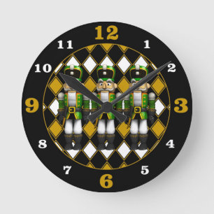 Green Nutcrackers Runde Wanduhr