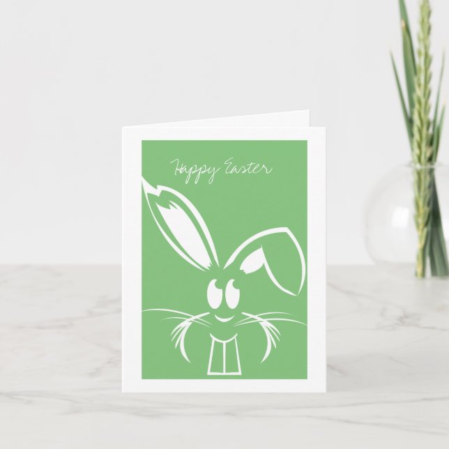 Green Oaster Bunny Ostercard Feiertagskarte (Vorderseite)